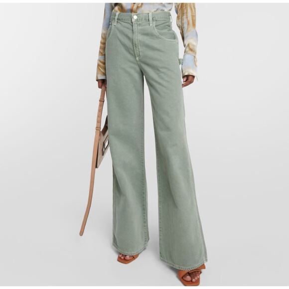 Agolde Sage Green Straight Leg Jeans - Picture 1 of 8